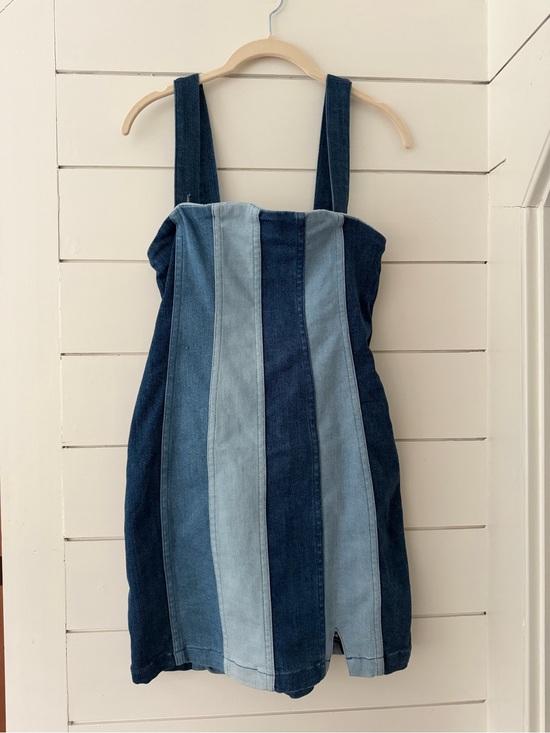 Show Me Your MuMu Dresses & Skirts - Show Me Your Mumu Denim Garment with Gold Zipper and White Button - Blue